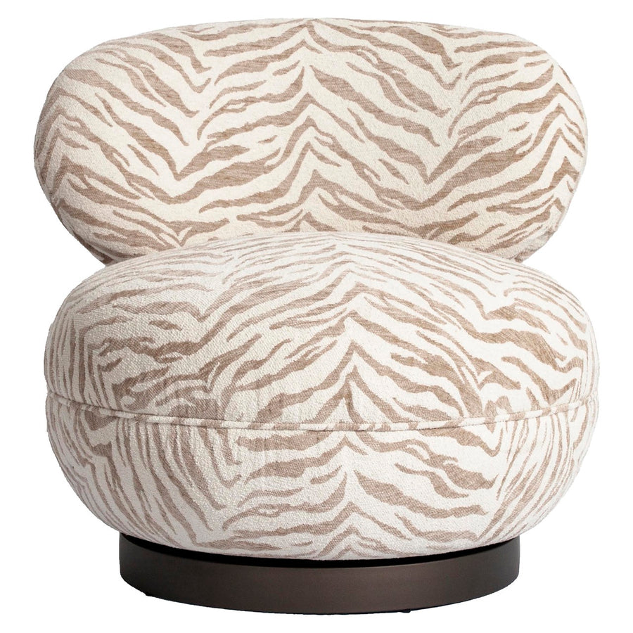 Richmond fauteuil Jace beige tijgerprint detail stof