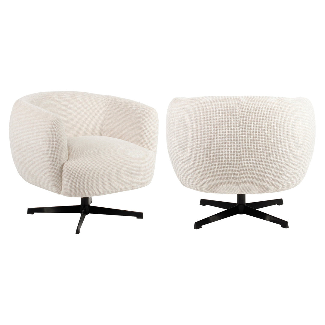 Richmond Fauteuil Estelle Beige Blockweave Draaibaar