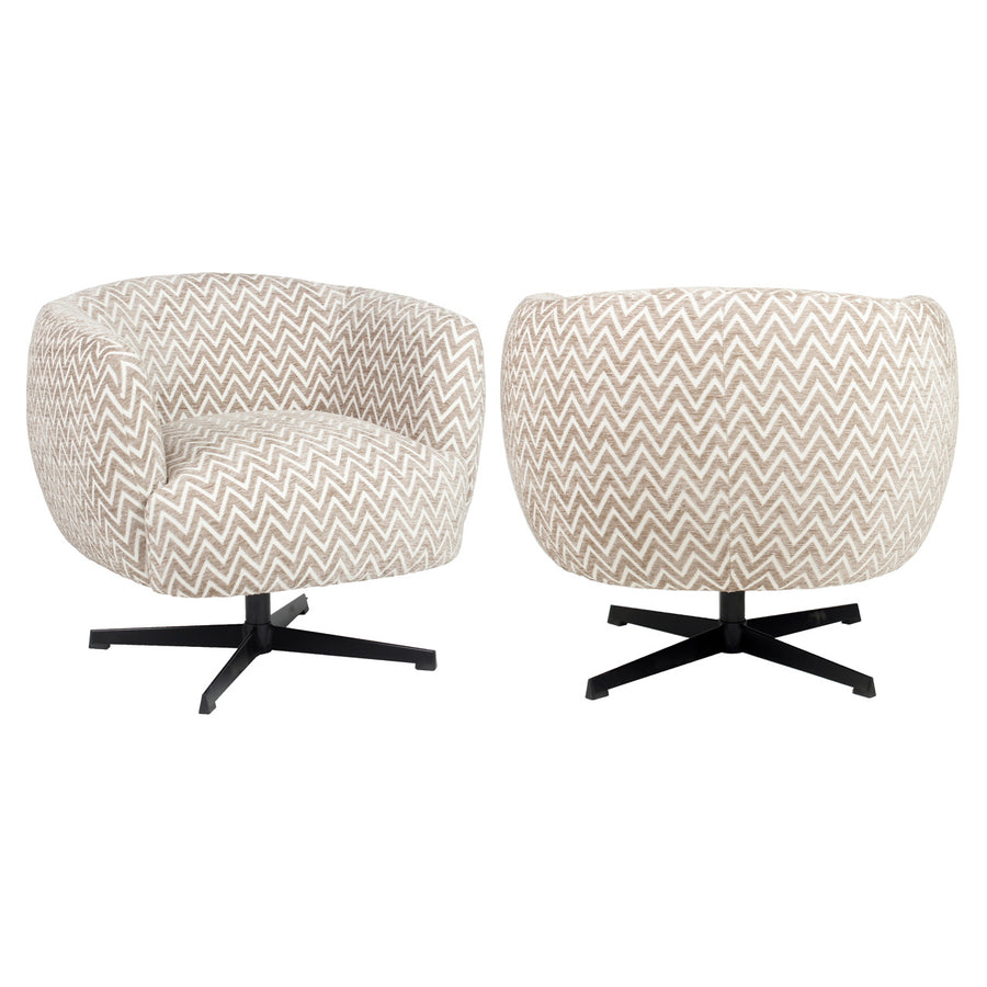 Richmond fauteuil Estelle zand chevron draaibaar