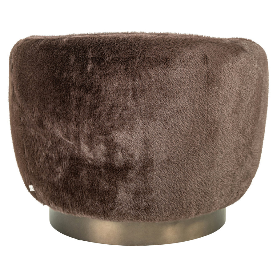 Richmond Loungestoel Colmar Chocoladebruin Fluffy Draaibaar - afbeelding 5