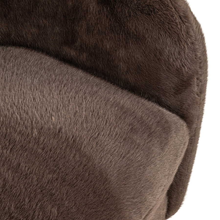 Richmond Loungestoel Colmar Chocoladebruin Fluffy Draaibaar - afbeelding 6