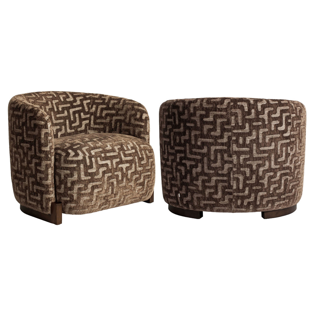 Richmond fauteuil Hannah bruin labyrint