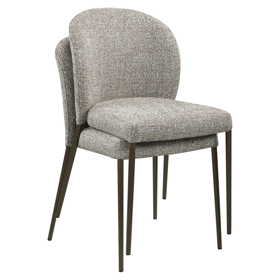 Richmond Eetkamerstoel Stacker Earth Tweed Brandvertragend Set van 2 - afbeelding 3
