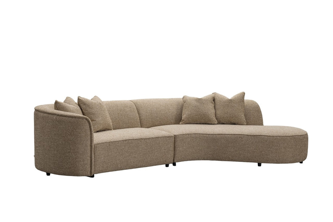 Richmond Bank Romero Zand Tweed Hocker Rechts Brandvertragend