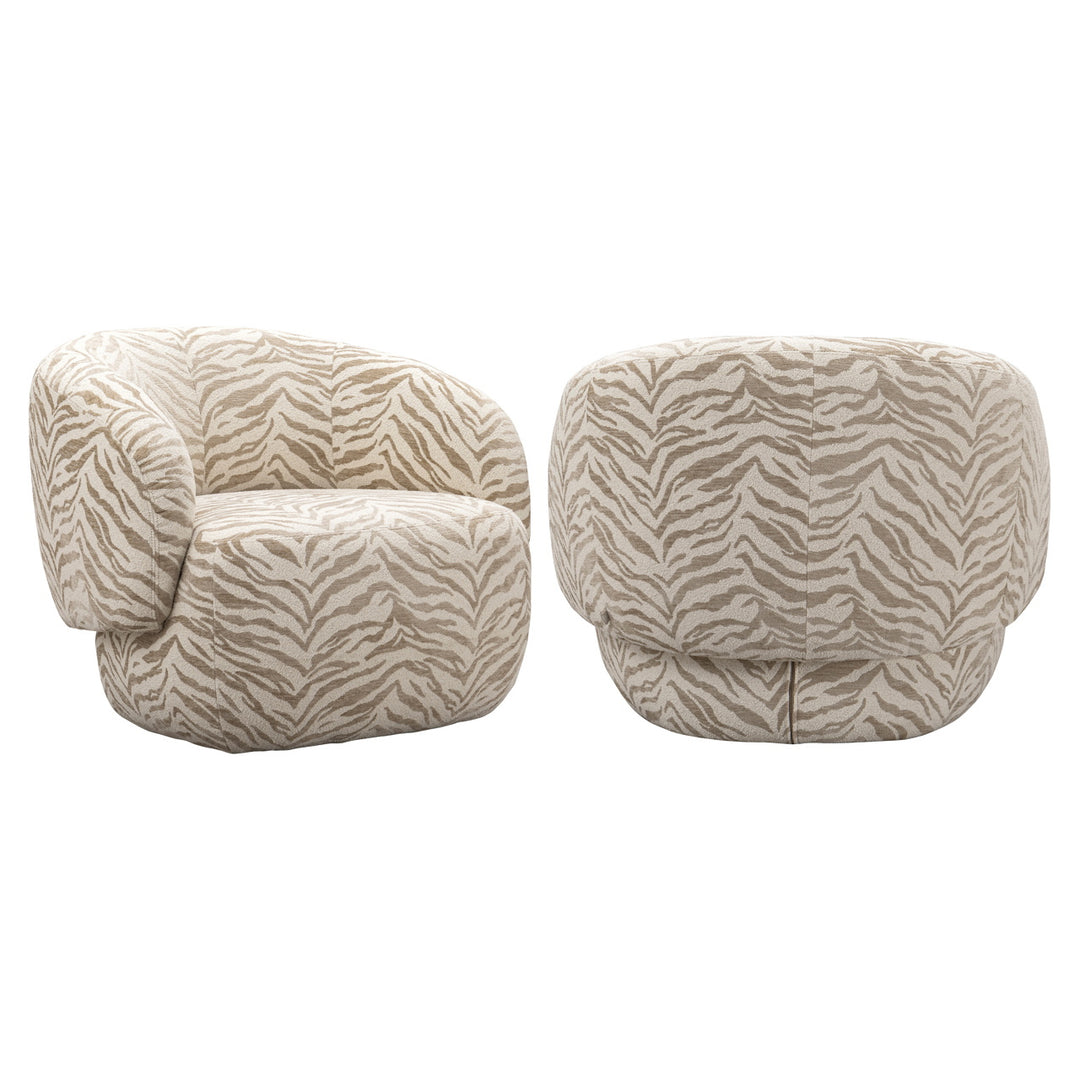 Richmond Loungestoel Milano Beige Tijgerprint
