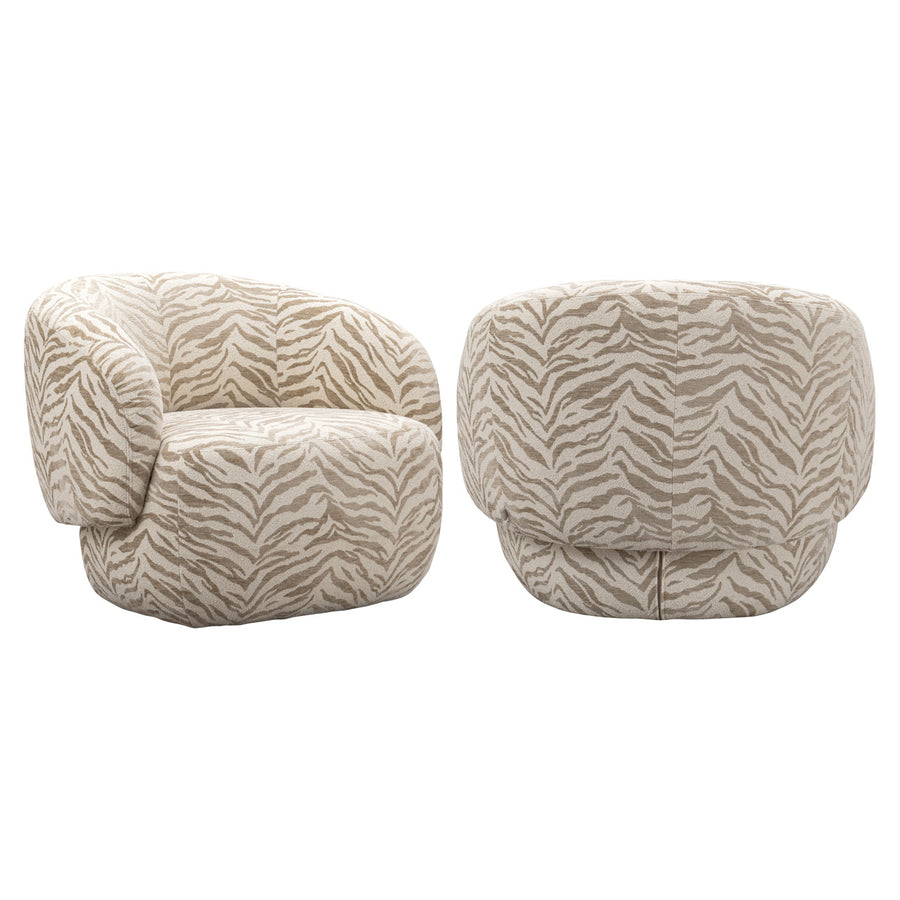 Richmond Loungestoel Milano Beige Tijgerprint