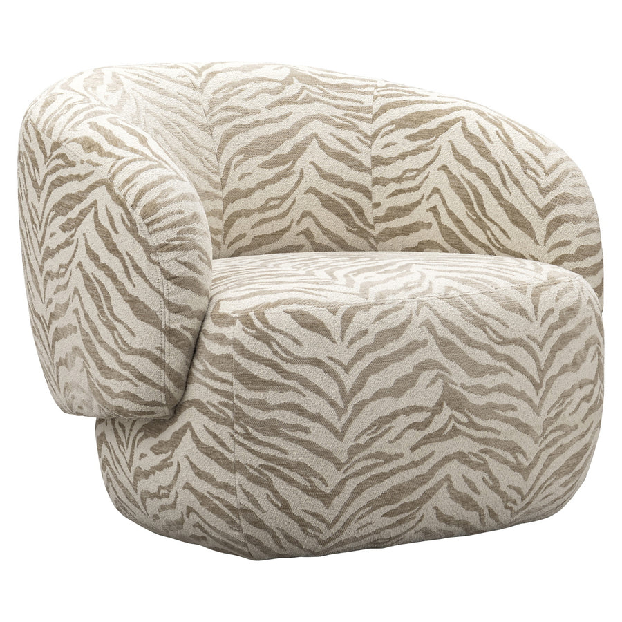 Richmond Loungestoel Milano Beige Tijgerprint - afbeelding 2