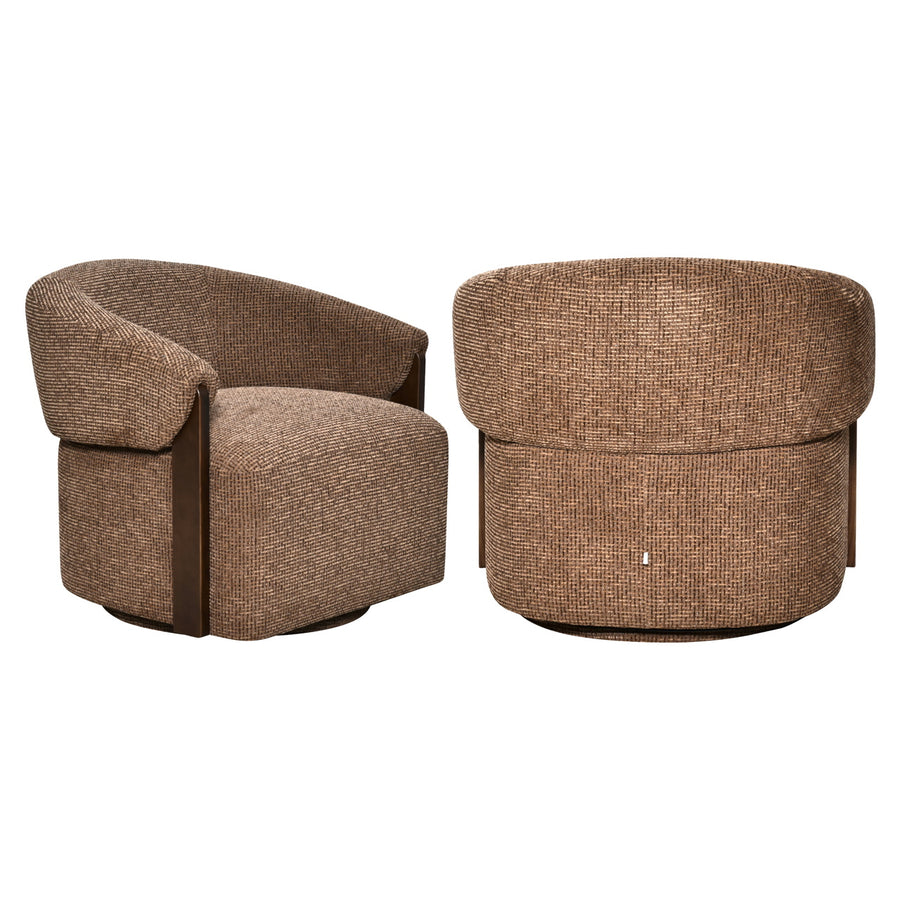 Richmond Loungestoel Marina Bruin Blockweave Draaibaar Brandvertragend