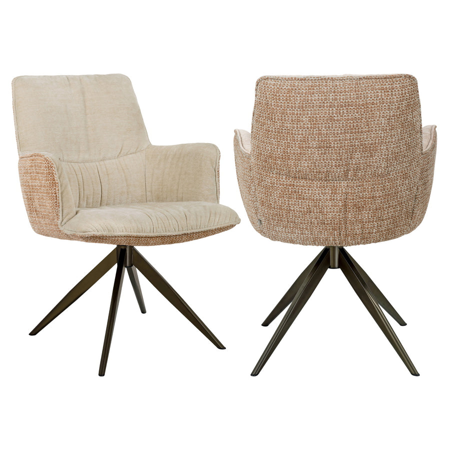 Richmond Eetkamerstoel Chase Ginger Jacquard Draaibaar