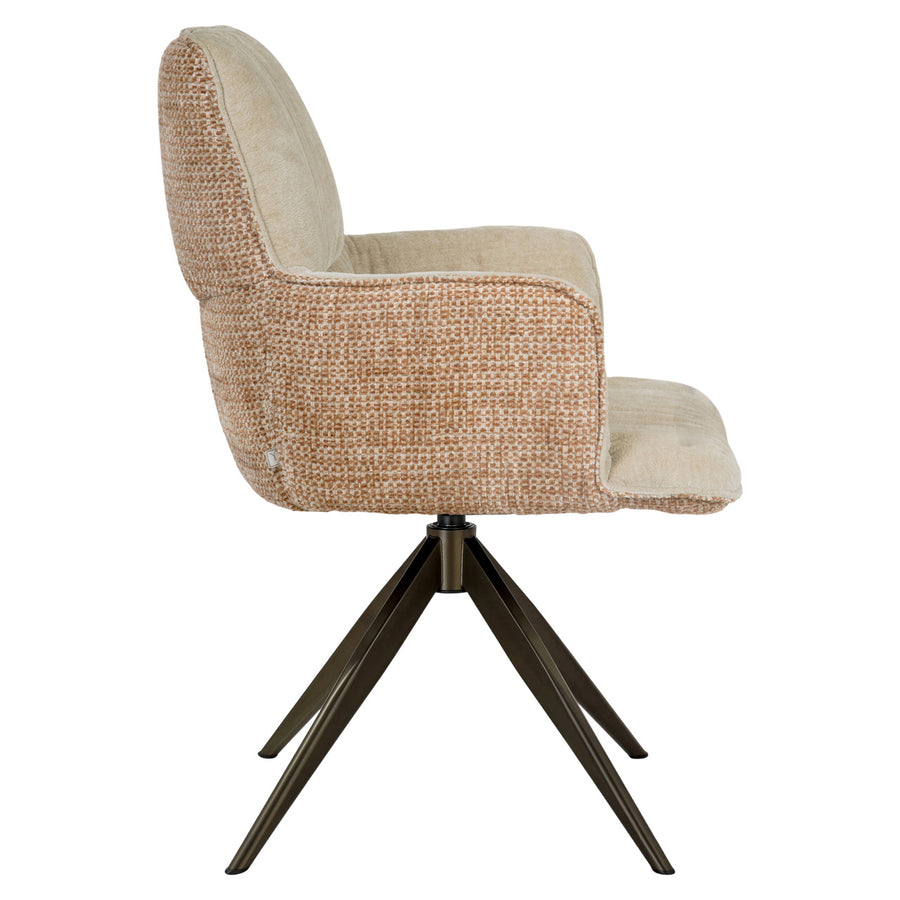 Richmond Eetkamerstoel Chase Ginger Jacquard Draaibaar - afbeelding 3