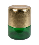 Ronde bijzettafel van groen glas 35 cm – Dutchbone Cave