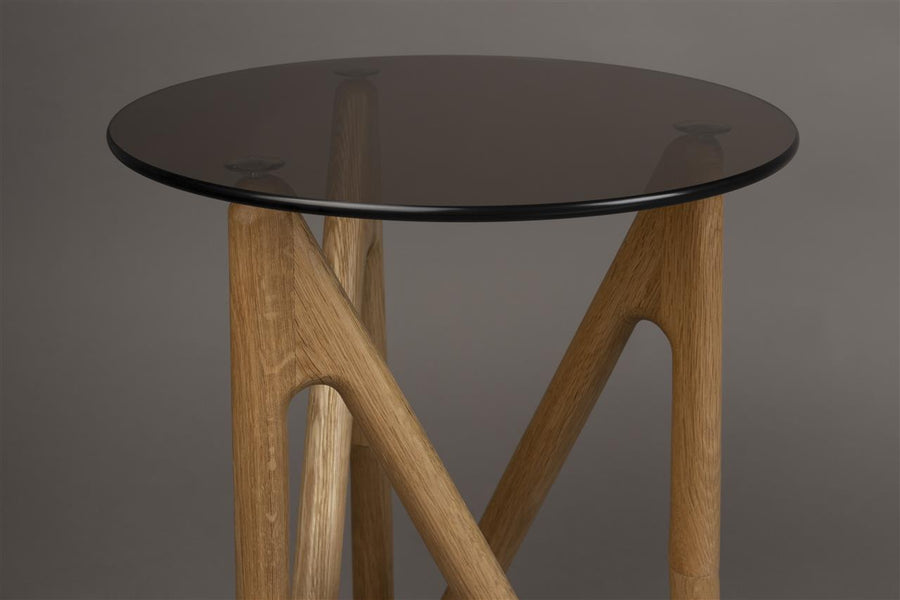 Bijzettafel Glas Eiken – Dutchbone Naia, 2 kleuren