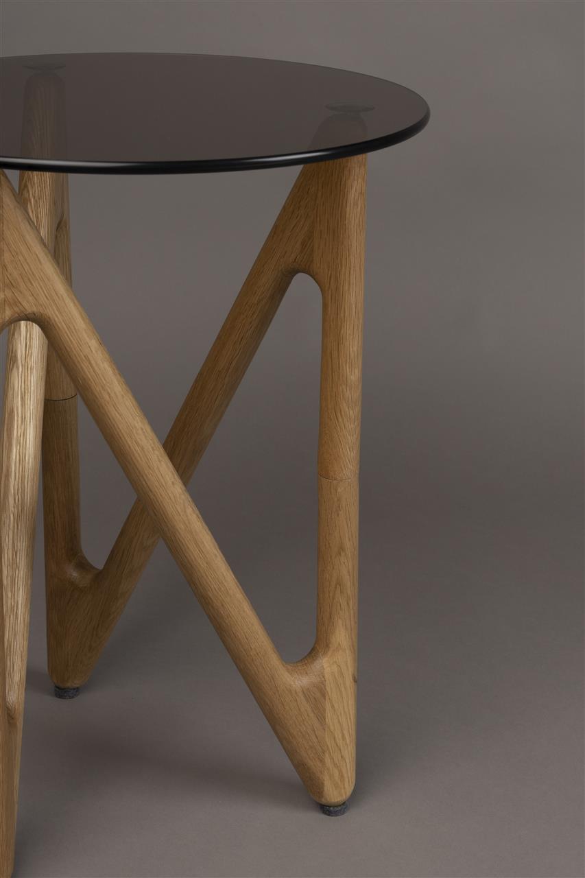 Bijzettafel Glas Eiken – Dutchbone Naia, 2 kleuren