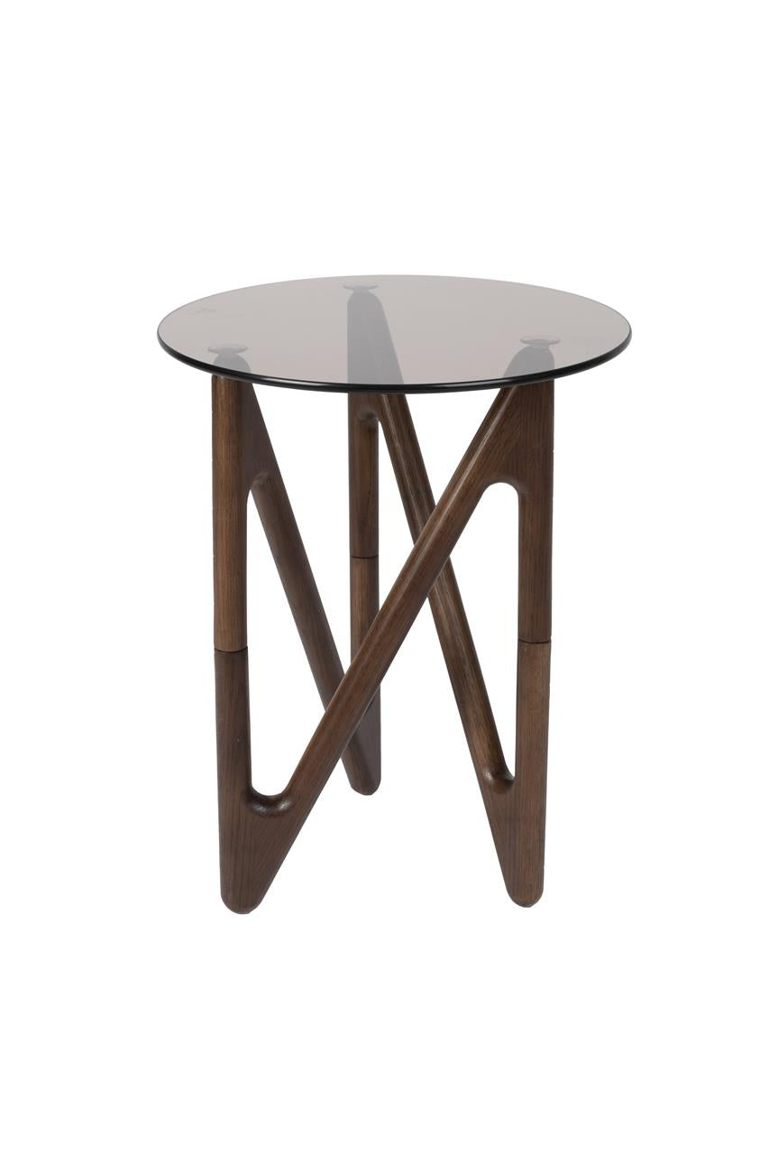 Bijzettafel Glas Eiken – Dutchbone Naia, 2 kleuren