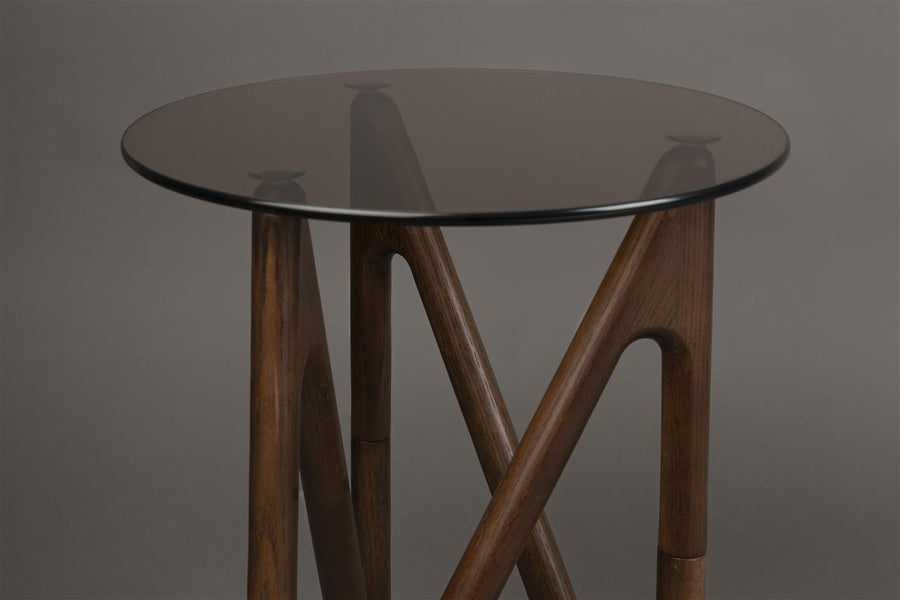 Bijzettafel Glas Eiken – Dutchbone Naia, 2 kleuren