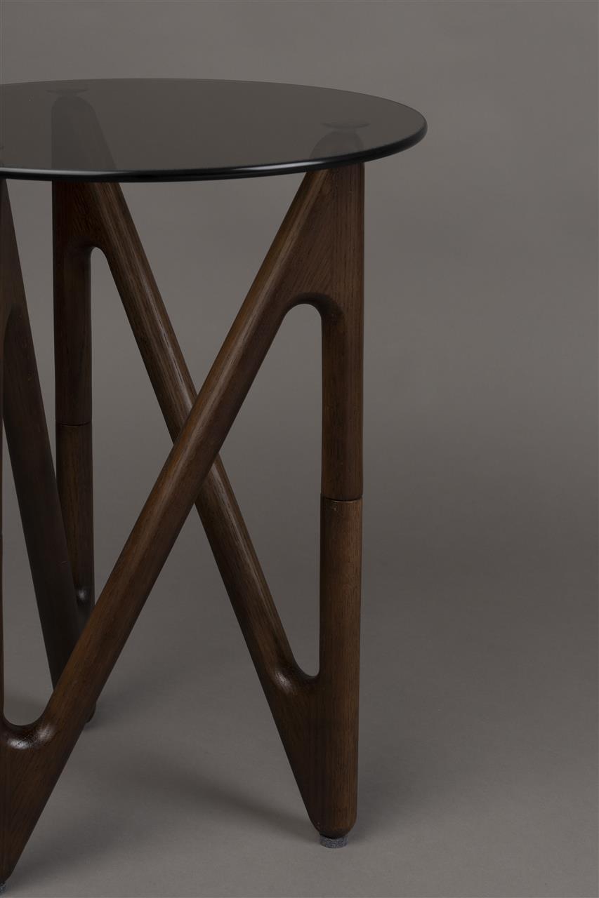 Bijzettafel Glas Eiken – Dutchbone Naia, 2 kleuren