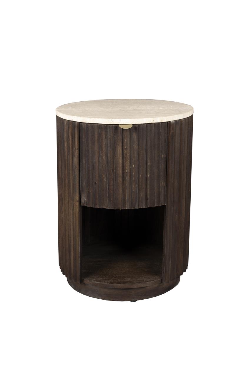 Bijzettafel Mangohout met Lade – Dutchbone Marlow