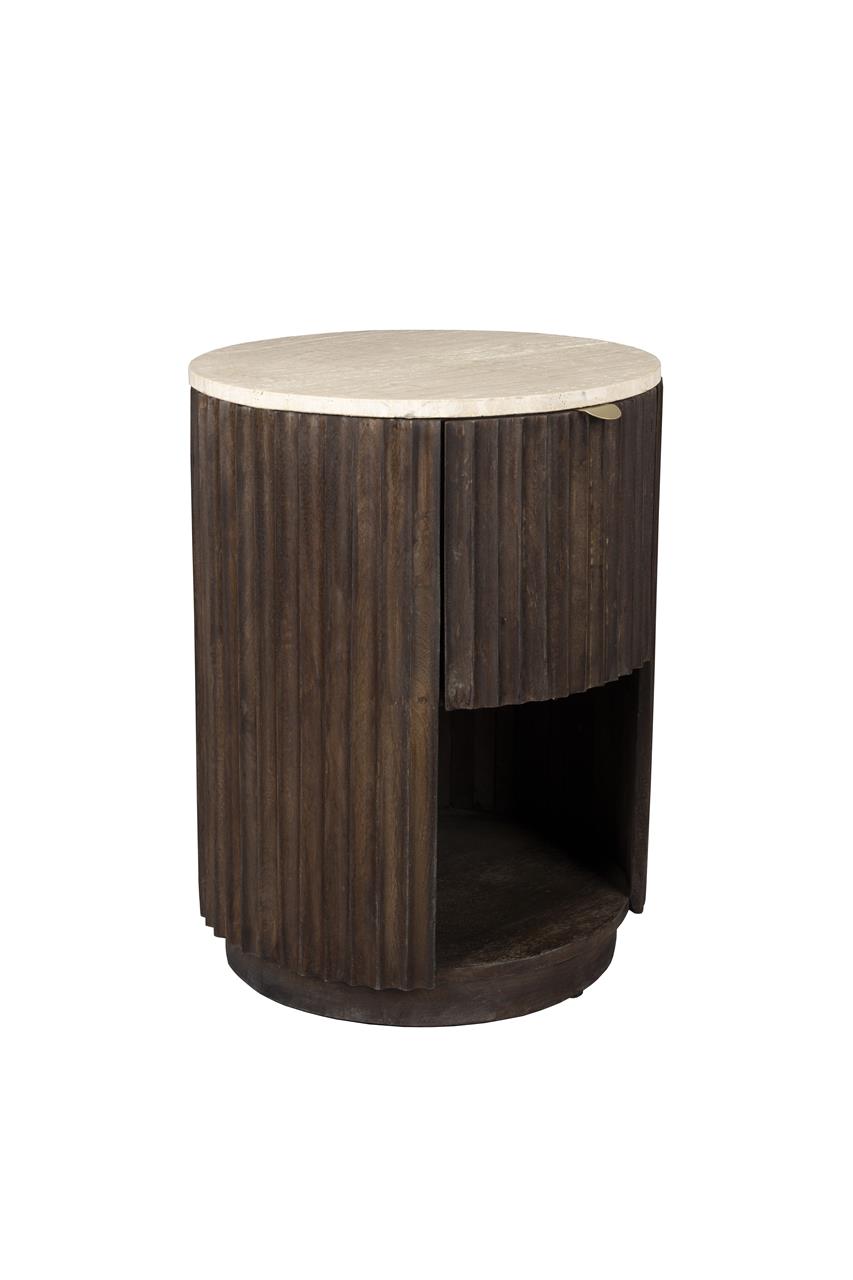 Bijzettafel Mangohout met Lade – Dutchbone Marlow