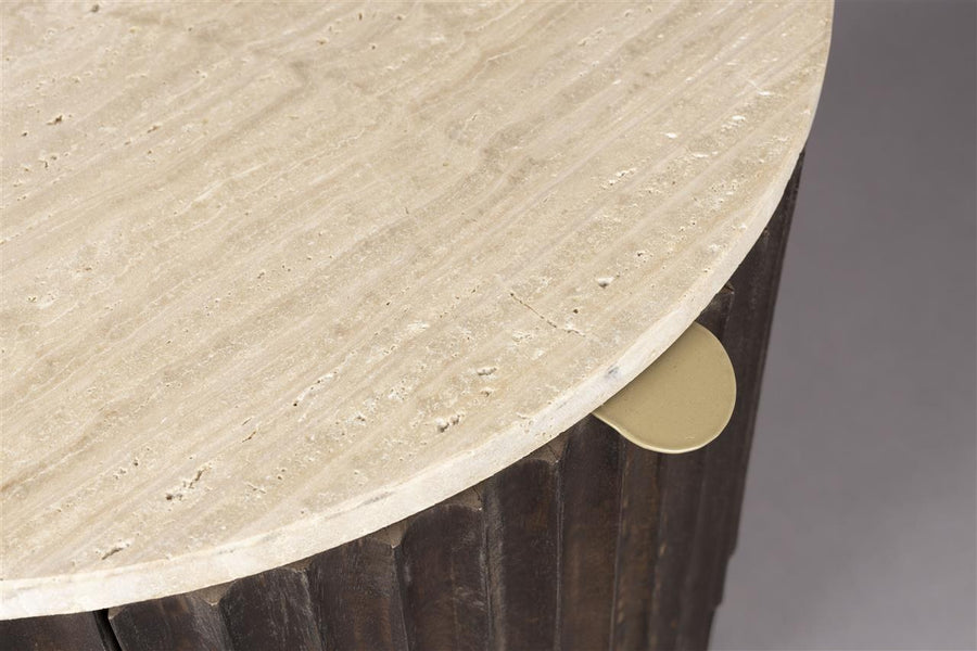 Bijzettafel Mangohout met Lade – Dutchbone Marlow