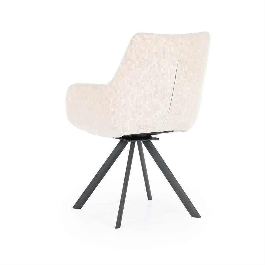 Eetkamerstoel Bliss | Beige Stof | Met Armleuning