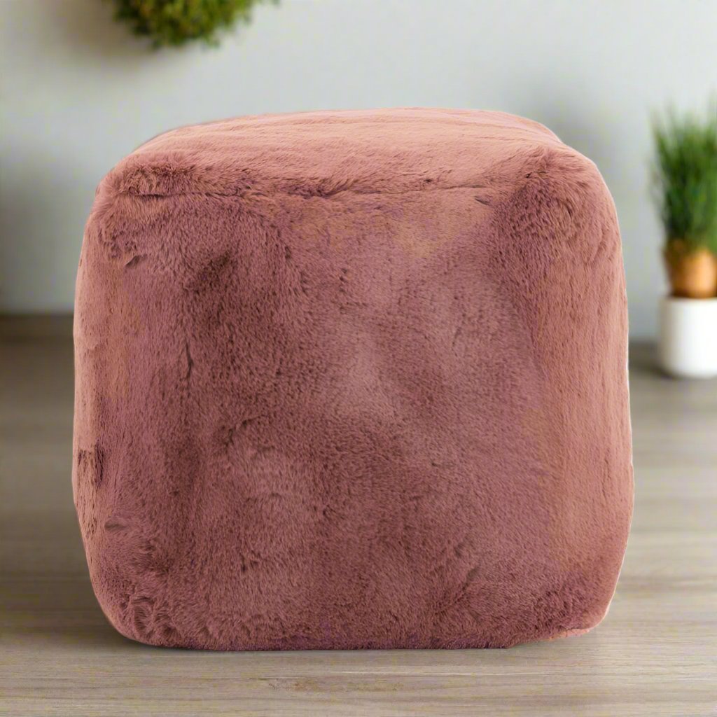 Poef Mosa | Burgundy Polyester