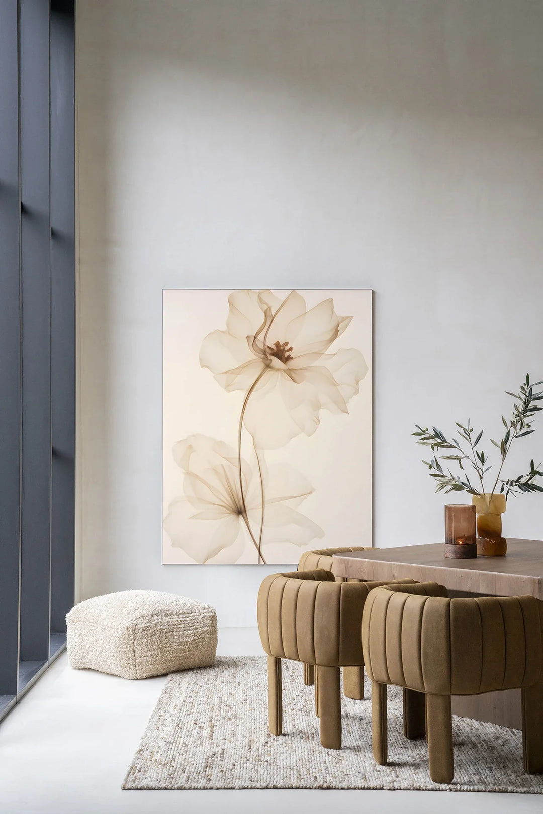 White Flowers - Moderne Wanddecoratie | Artprint, Glass Art & Wandkleed