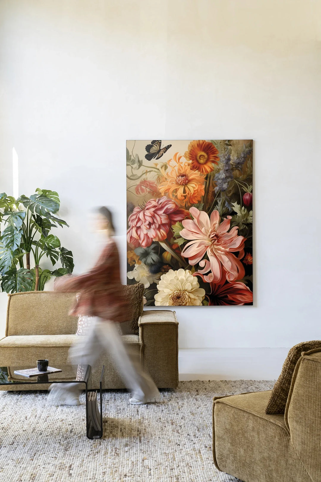 Vintage Flowers - Moderne Wanddecoratie | Artprint, Glass Art & Wandkleed