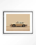 Vintage Porsche Beige - Moderne Wanddecoratie | Artprint, Glass Art & Wandkleed