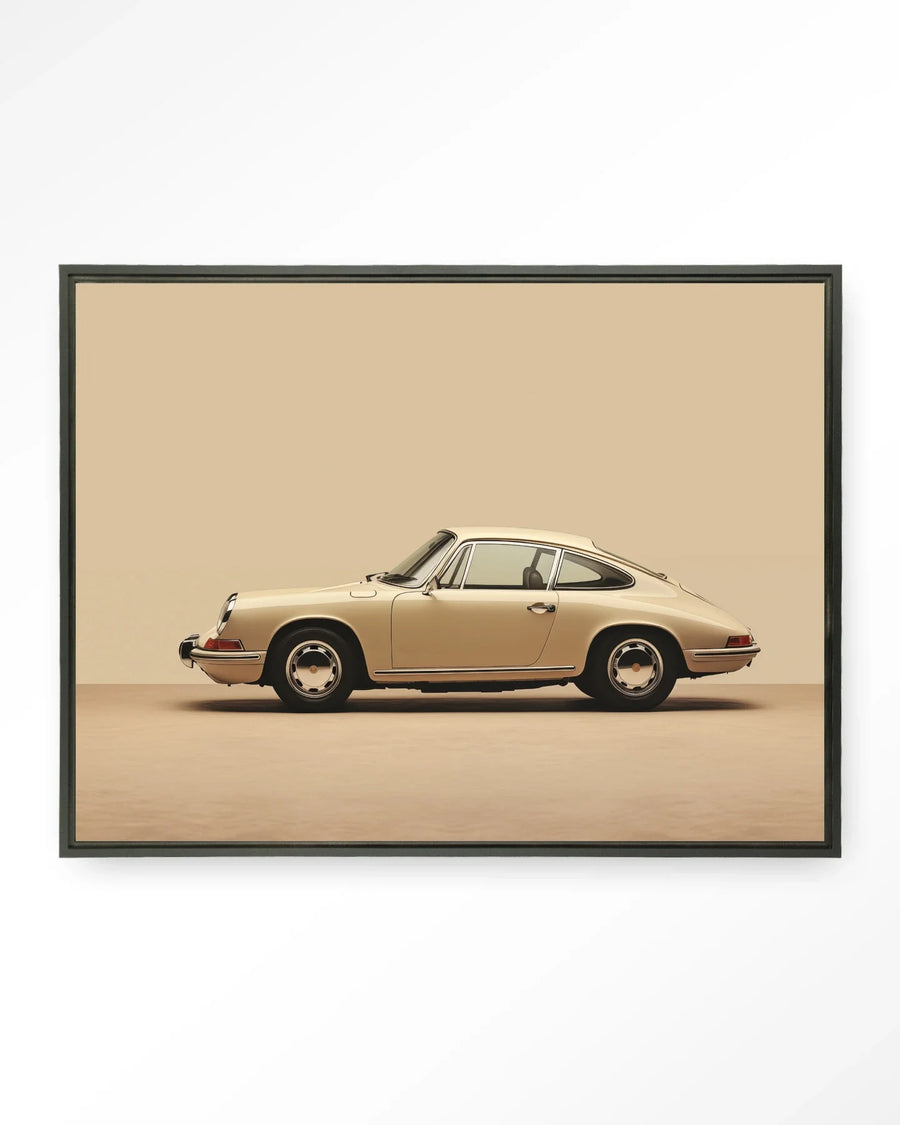 Vintage Porsche Beige - Moderne Wanddecoratie | Artprint, Glass Art & Wandkleed