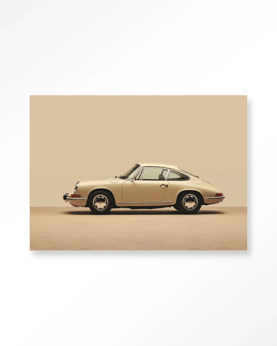 Vintage Porsche Beige - Moderne Wanddecoratie | Artprint, Glass Art & Wandkleed
