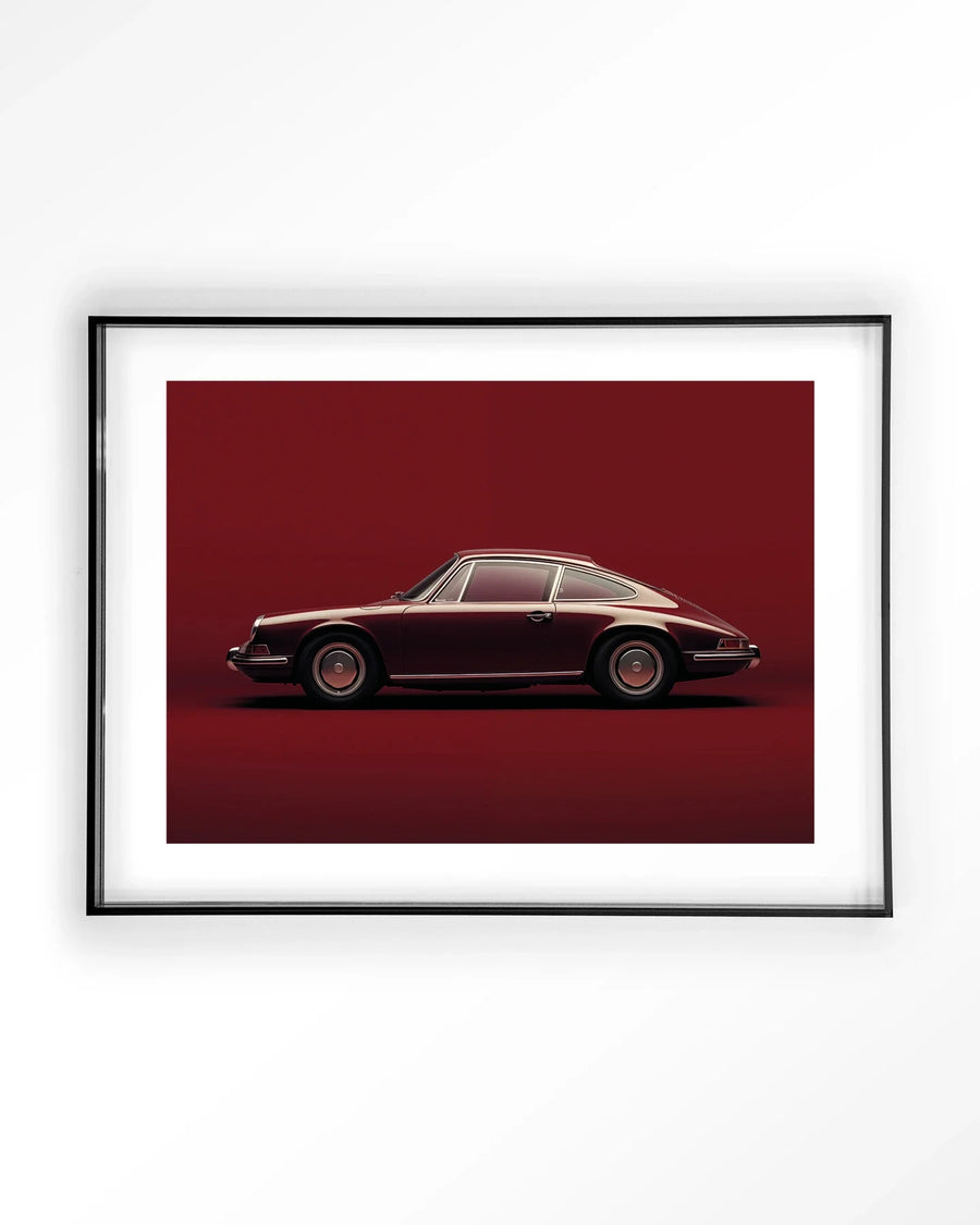 Vintage Porsche Red - Moderne Wanddecoratie | Artprint, Glass Art & Wandkleed
