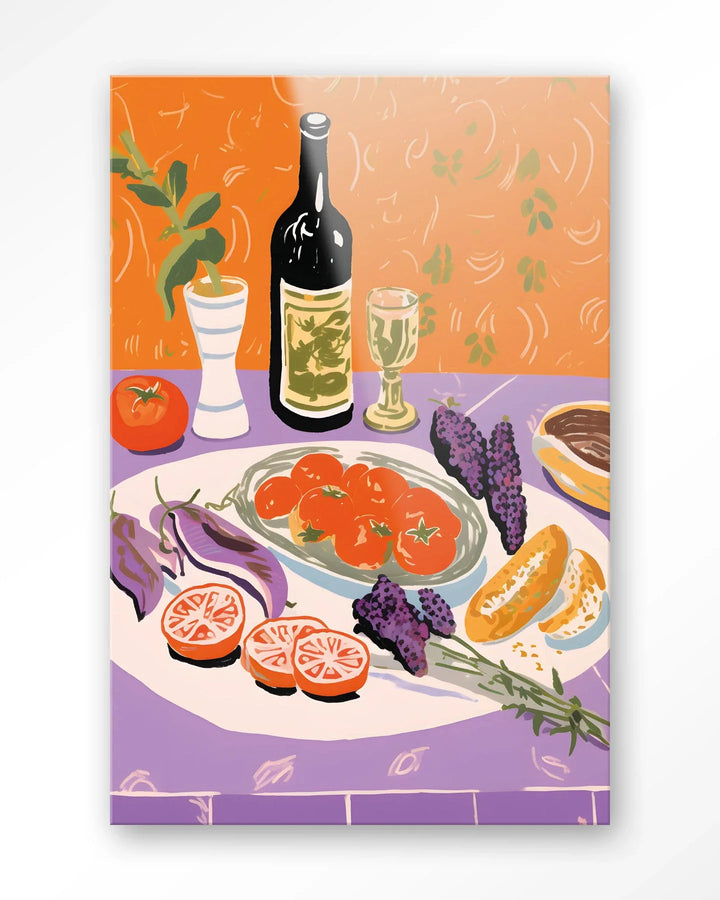 Mediterranean Table - Moderne Wanddecoratie | Artprint, Glass Art & Wandkleed