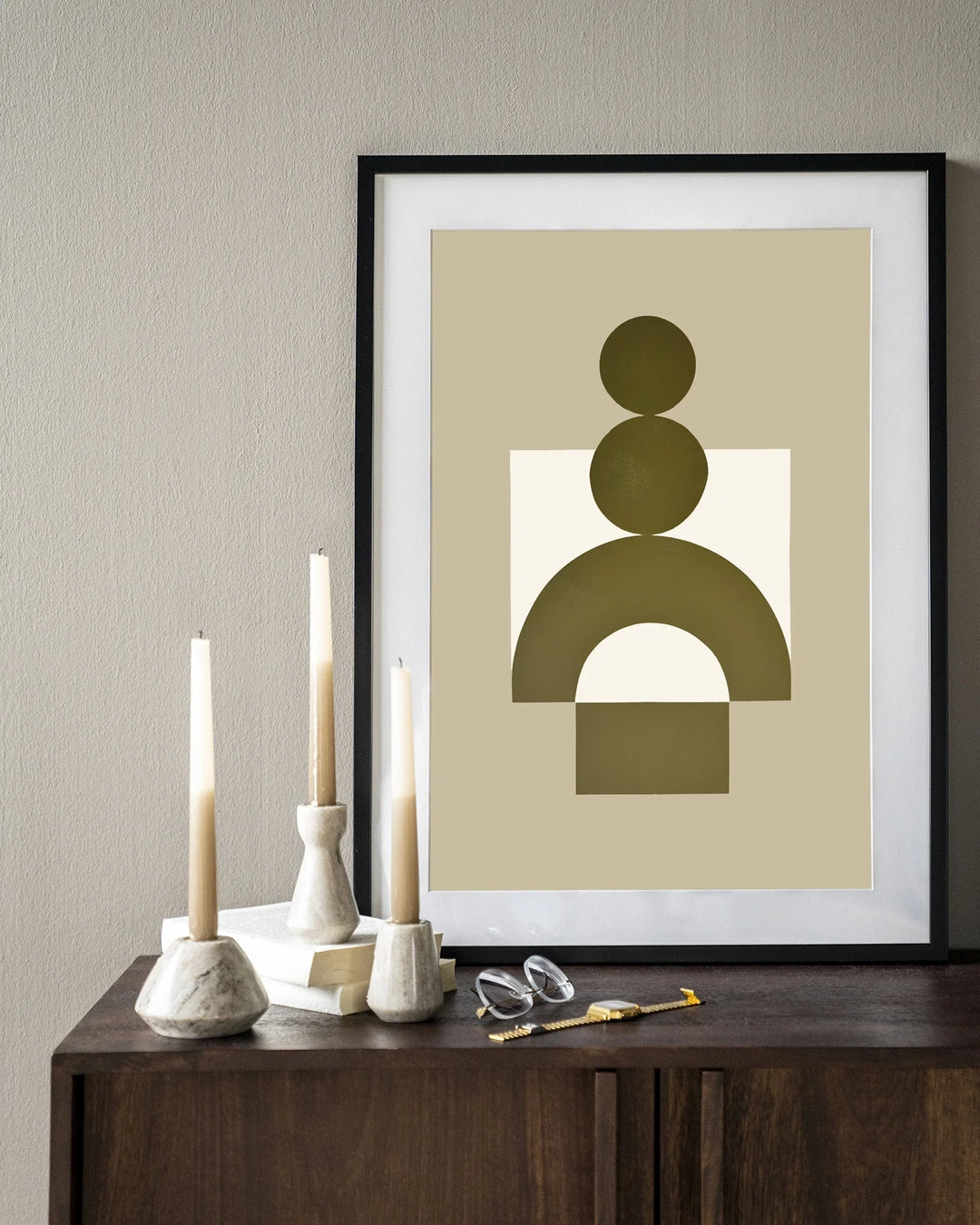 Forma 3 Beige - Moderne Wanddecoratie | Artprint, Glass Art & Wandkleed