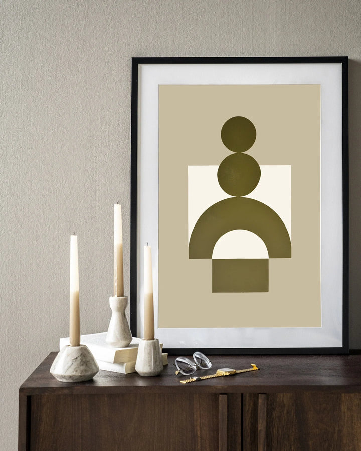 Forma 3 Beige - Moderne Wanddecoratie | Artprint, Glass Art & Wandkleed