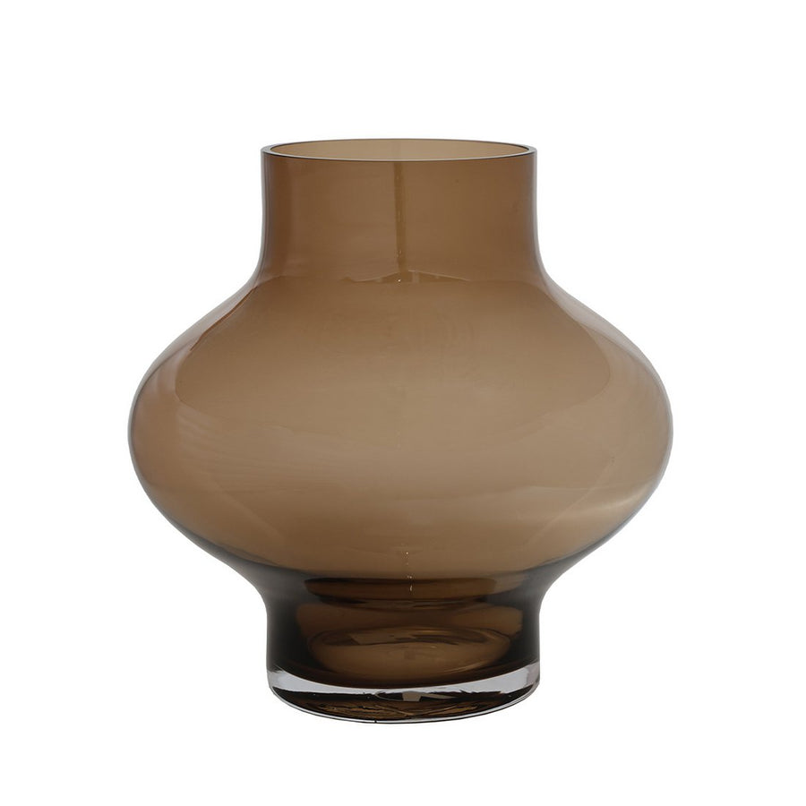 Ruvuma Taupe vaas – Mondgeblazen design van glas Ø20/28 x H15/28 cm