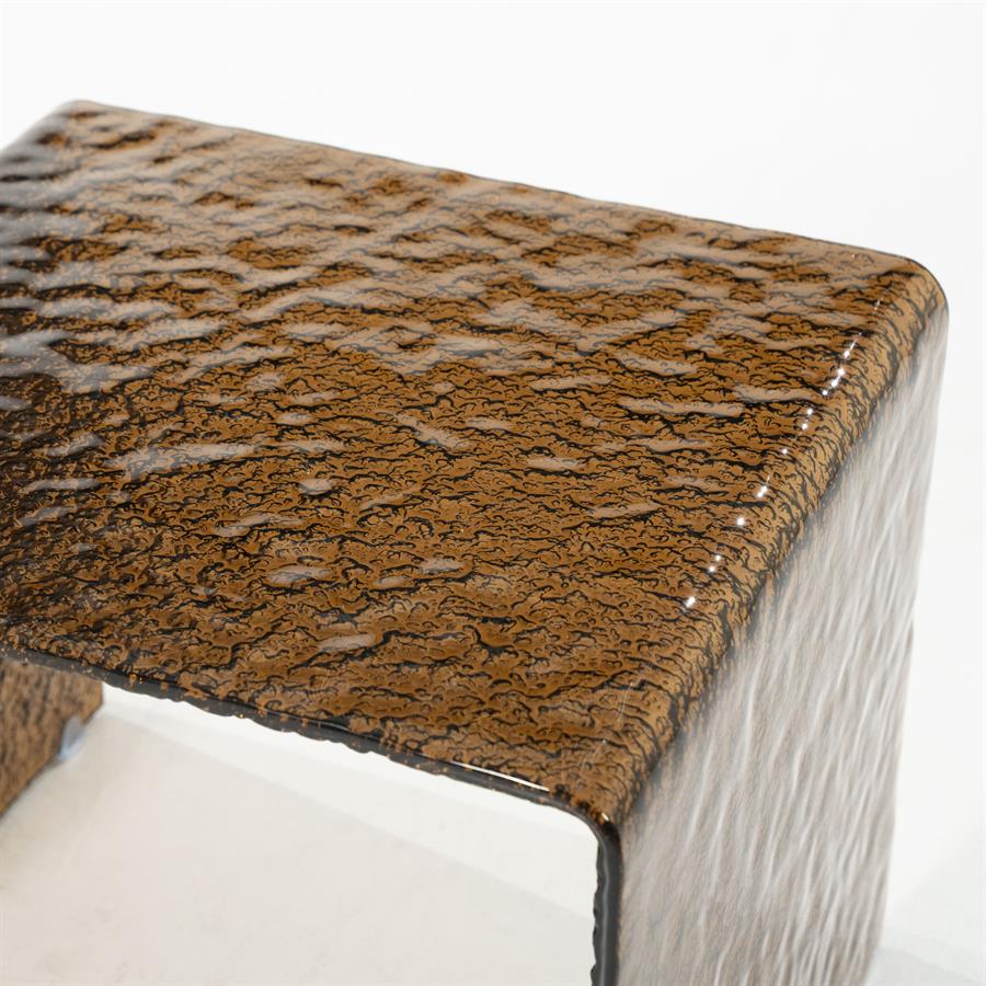Bijzettafel Ripple | Bruin Glas