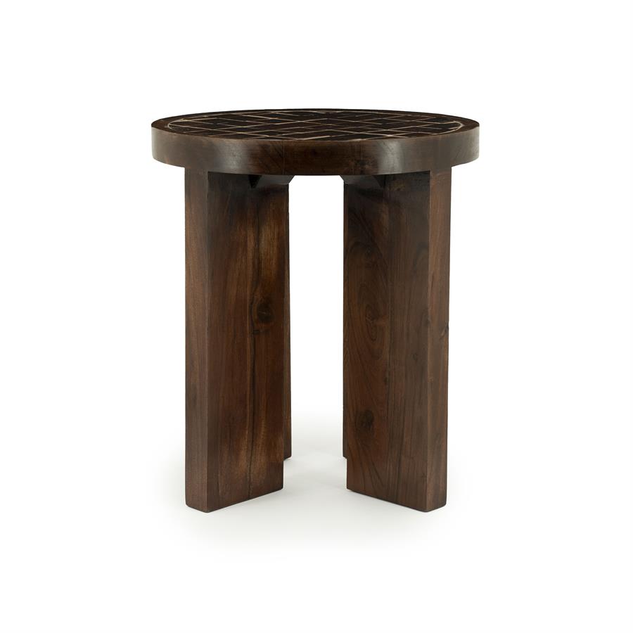 Bijzettafel Eliana | Bruin Mangohout & Keramiek