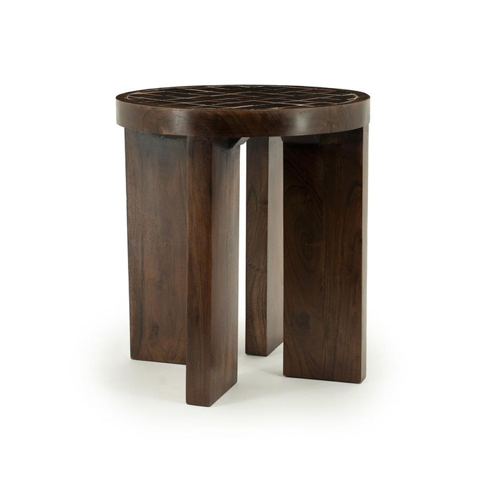 Bijzettafel Eliana | Bruin Mangohout & Keramiek