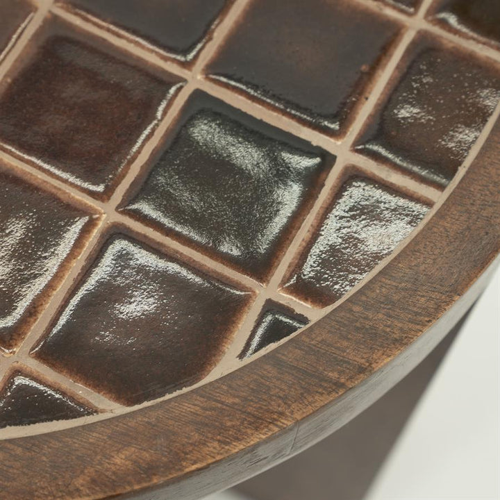 Bijzettafel Eliana | Bruin Mangohout & Keramiek