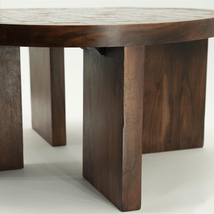 Salontafel Eliana | Bruin Mangohout & Keramiek