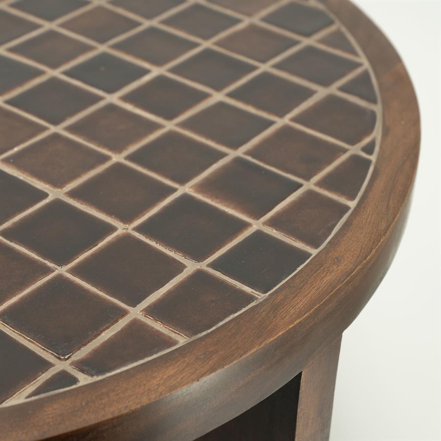 Salontafel Eliana | Bruin Mangohout & Keramiek
