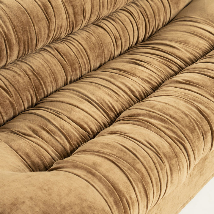 Bank Nook – polyester & metaal mosterd