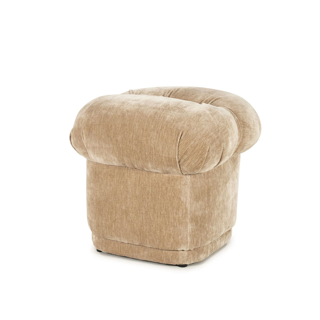 Kruk Nook – hout, foam & polyester beige