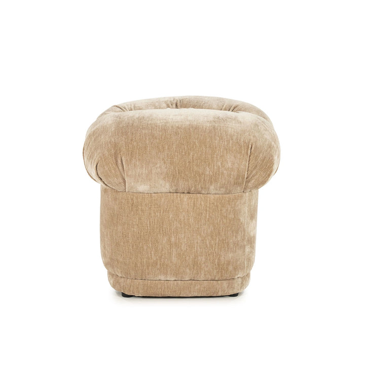 Kruk Nook – hout, foam & polyester beige