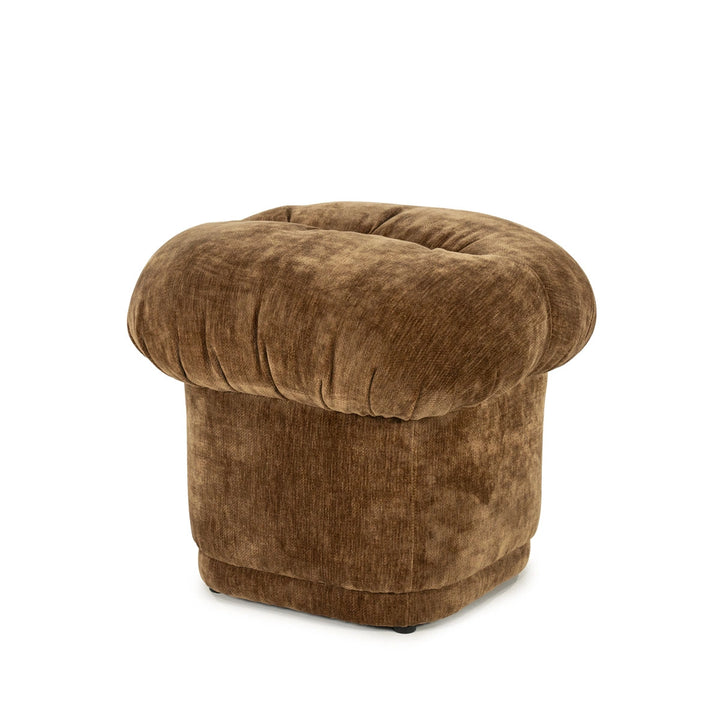 Kruk Nook – hout, foam & polyester mosterd