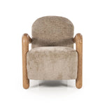 Retrova Fauteuil Taupe – Print Design met Houten Armleuningen