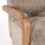 Retrova Fauteuil Taupe – Print Design met Houten Armleuningen
