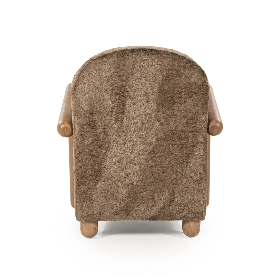 Retrova Fauteuil Bruin– Print Design met Houten Armleuningen