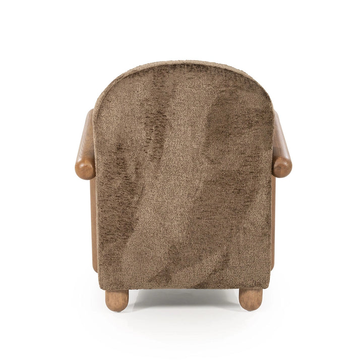 Retrova Fauteuil Bruin– Print Design met Houten Armleuningen