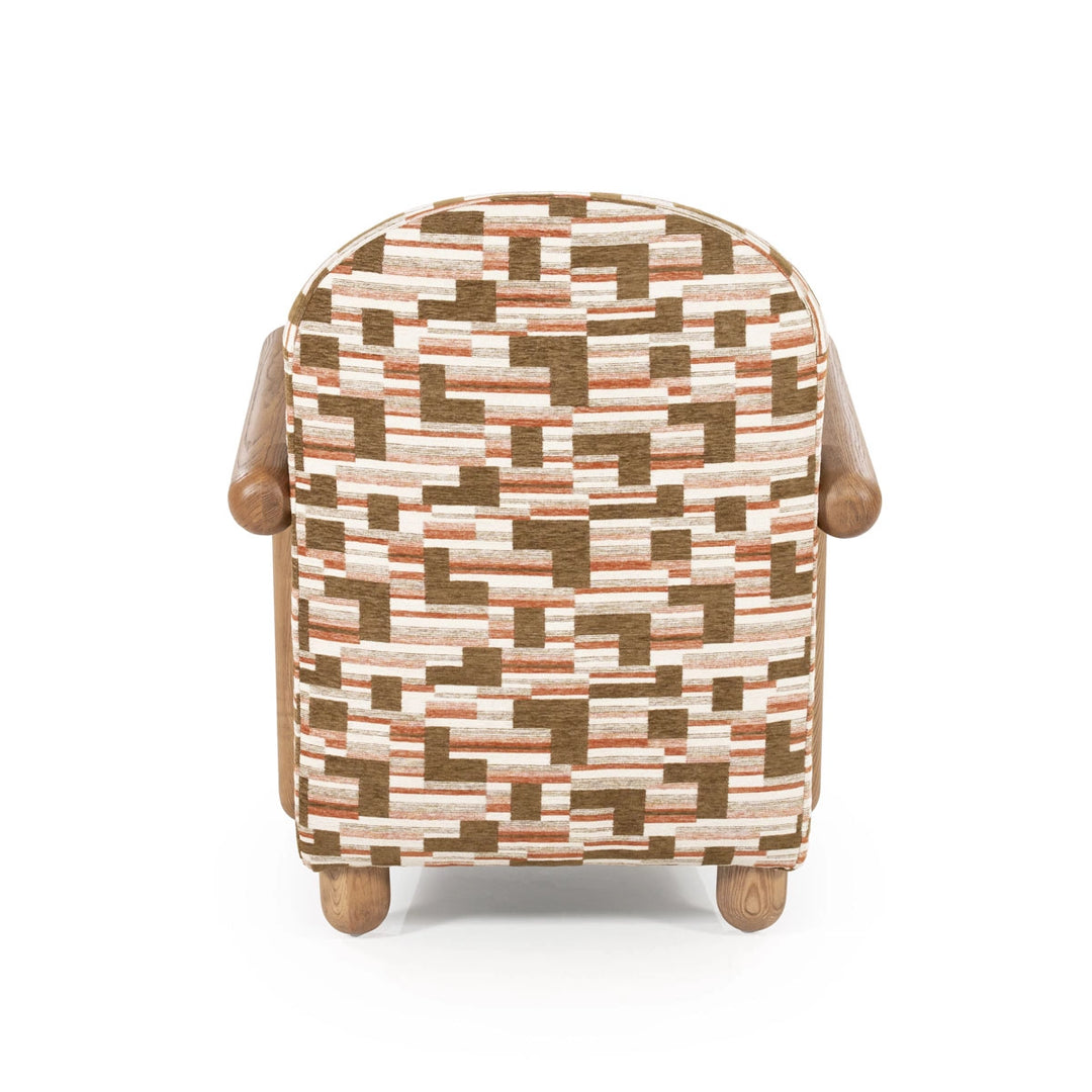 Retrova Fauteuil Retro – Print Design met Houten Armleuningen